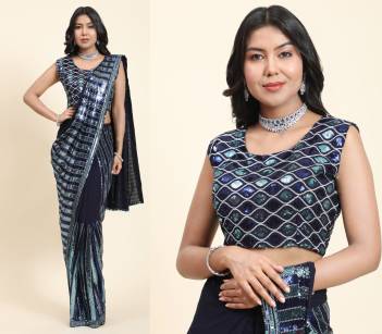 DN 254 By Amoha Designer Partywear Readymade Saree Collection